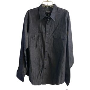 Ralph Lauren polo jeans company Heather black button up jeans shirt XL NWT